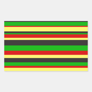 Pegatina Rectangular Rasta Stripes