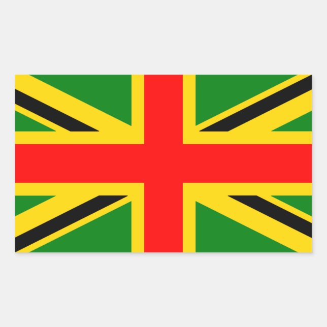 Pegatina Rectangular Rasta UK (Anverso)