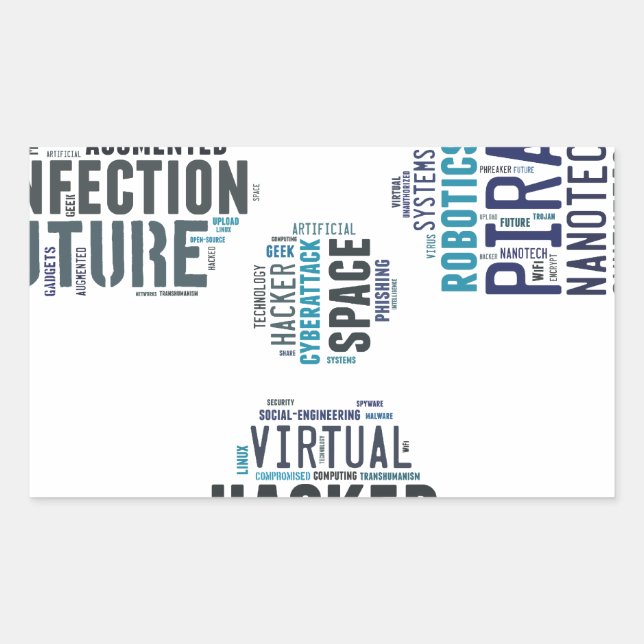 Pegatina Rectangular Rastreador de Cyberpunk tóxico (Anverso)