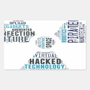 Pegatina Rectangular Rastreador de Cyberpunk tóxico