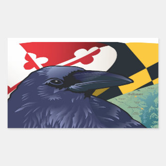 Pegatina Rectangular Raven ciudadano, nunca más en Maryland