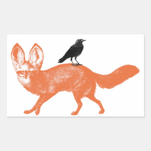 Pegatina Rectangular Raven Se Sentó En Los Pegatinas De Fox