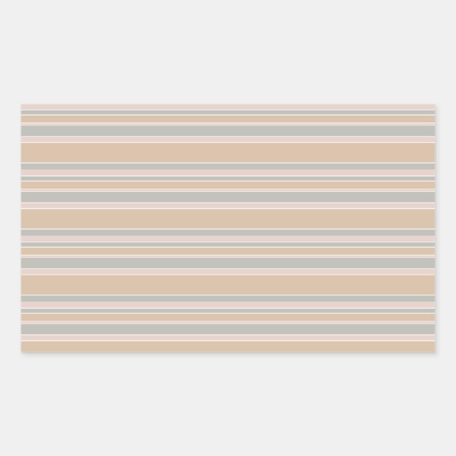 Pegatina Rectangular Rayas beiges (Anverso)