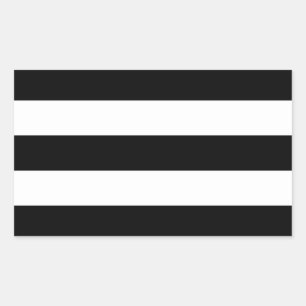 Pegatina Rectangular Rayas Blancas Y Negras De Estilo