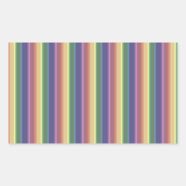 Pegatina Rectangular Rayas de arco iris mudas