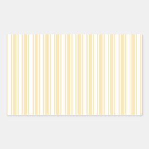 Pegatina Rectangular Rayas de caramelo amarillo pálido y blanco