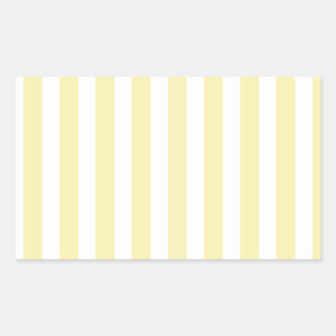 Pegatina Rectangular Rayas de caramelo amarillo y blanco