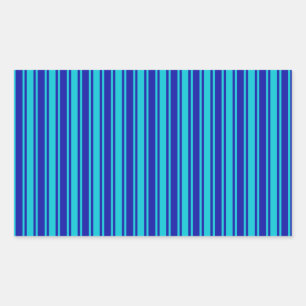 Pegatina Rectangular Rayas de caramelo azul turquesa