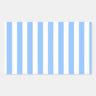 Pegatina Rectangular Rayas de caramelo azul y blanco