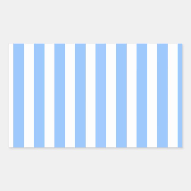 Pegatina Rectangular Rayas de caramelo azul y blanco (Anverso)