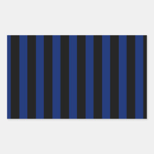 Pegatina Rectangular Rayas de caramelo azul y negro
