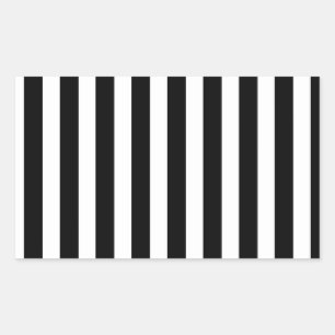 Pegatina Rectangular Rayas de caramelo blanco y negro