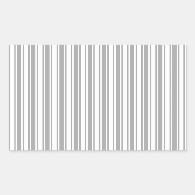 Pegatina Rectangular Rayas de caramelo gris y blanco (Anverso)