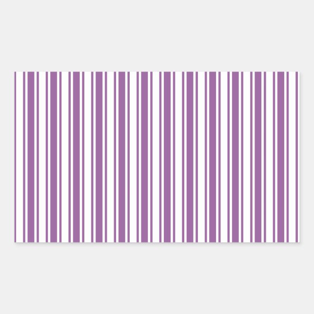 Pegatina Rectangular Rayas de caramelo morado y blanco (Anverso)