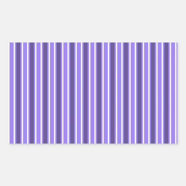 Pegatina Rectangular Rayas de caramelo morado y blanco (Anverso)