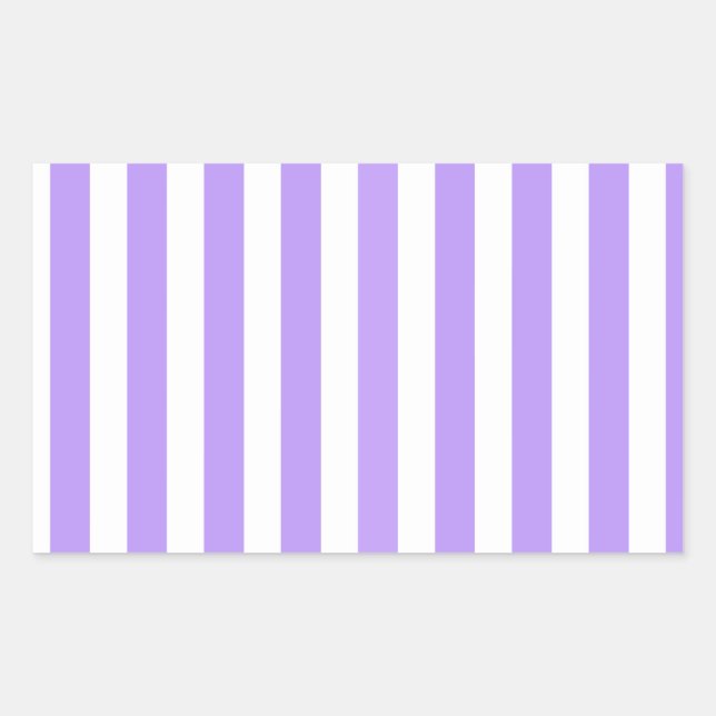 Pegatina Rectangular Rayas de caramelo morado y blanco (Anverso)