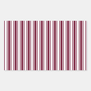 Pegatina Rectangular Rayas de caramelo rojo y blanco de Borgoña