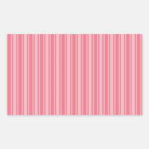 Pegatina Rectangular Rayas de caramelo rosa coral