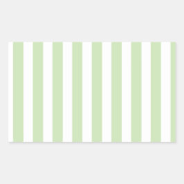 Pegatina Rectangular Rayas de caramelo verde claro y blanco