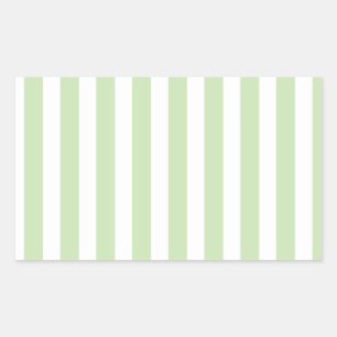 Pegatina Rectangular Rayas de caramelo verde claro y blanco