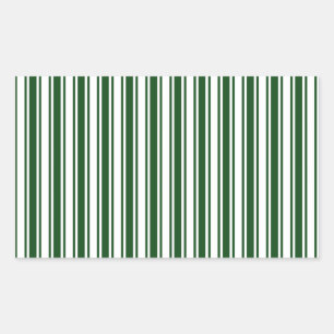 Pegatina Rectangular Rayas de caramelo verde oscuro y blanco