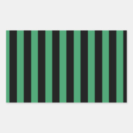 Pegatina Rectangular Rayas de caramelo verde y negro