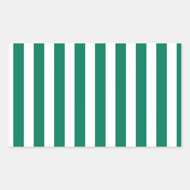 Pegatina Rectangular Rayas de caramelos verdes y blancos (Anverso)