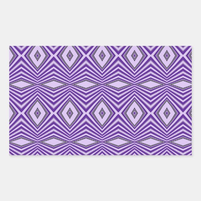 Pegatina Rectangular Rayas de diamante púrpura (Anverso)