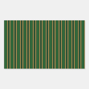 Pegatina Rectangular Rayas de dulces verdes y dorados