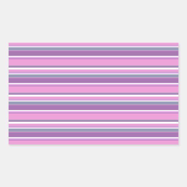 Pegatina Rectangular Rayas de lilac (Anverso)