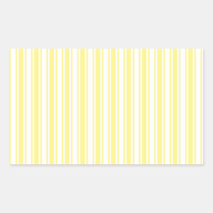 Pegatina Rectangular Rayas de limón amarillo y blanco