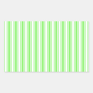 Pegatina Rectangular Rayas de limón verde y blanco de caramelos