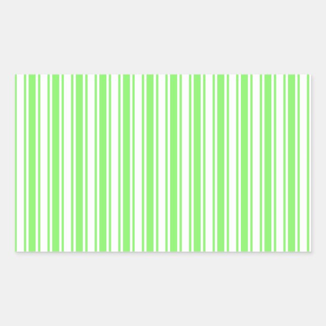 Pegatina Rectangular Rayas de limón verde y blanco de caramelos (Anverso)