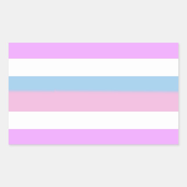 Pegatina Rectangular Rayas del Orgullo Intersexual (Anverso)