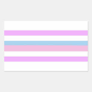 Pegatina Rectangular Rayas del Orgullo Intersexual