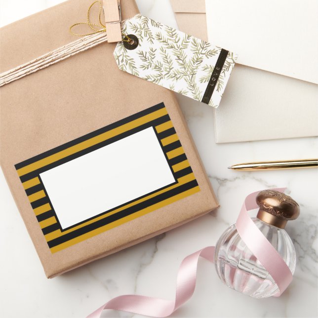 Pegatina Rectangular Rayas marrones, negras y blancas (Regalar)