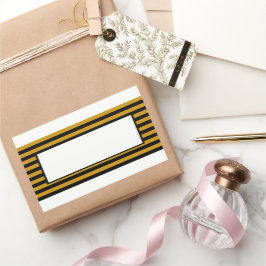 Pegatina Rectangular Rayas marrones, negras y blancas