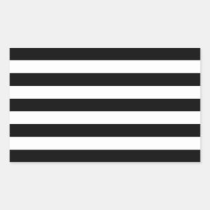 Pegatina Rectangular Rayas Negra Y Blanca De Estilo Moderno