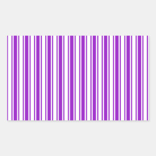 Pegatina Rectangular Rayas reales de caramelo morado y blanco
