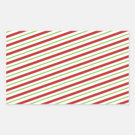 Pegatina Rectangular Rayas simples de Navidades