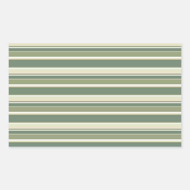 Pegatina Rectangular Rayas verdes de oliva (Anverso)