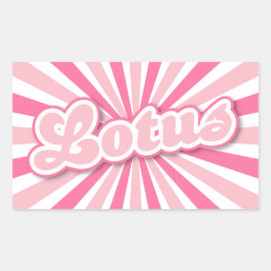 Pegatina Rectangular Rayos solares rosa intenso de loto