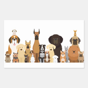 Pegatina Rectangular Raza de Perro Amante de Mascotas Dueño de Mascotas