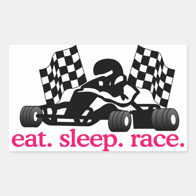 Pegatina Rectangular Raza (Go Kart) (Anverso)