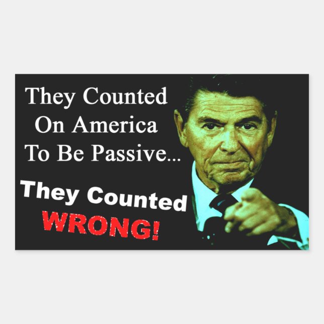 Pegatina Rectangular Reagan: ¡Contaron Equivocados! (Anverso)