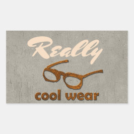 Pegatina Rectangular Realmente Guay Usa un aspecto concreto