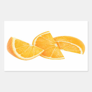 Pegatina Rectangular rebanadas naranjas