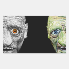 PEGATINA RECTANGULAR RECTANGLE DE PEGATINAS MONSTER HALLOWEEN