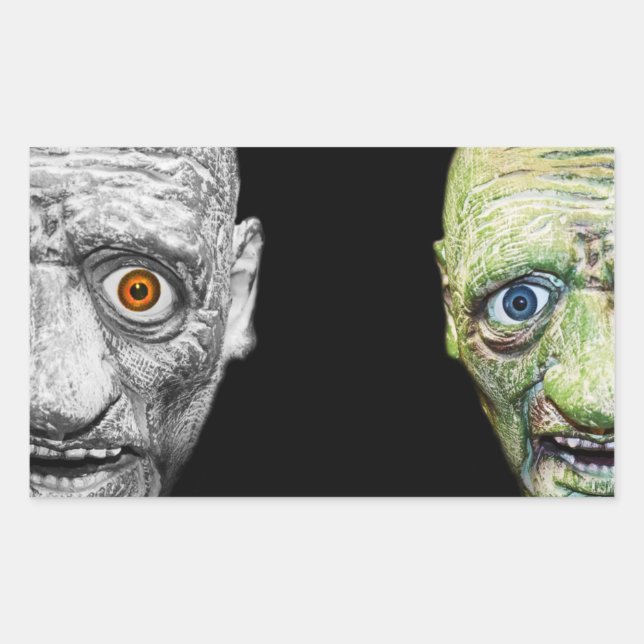 PEGATINA RECTANGULAR RECTANGLE DE PEGATINAS MONSTER HALLOWEEN (Anverso)