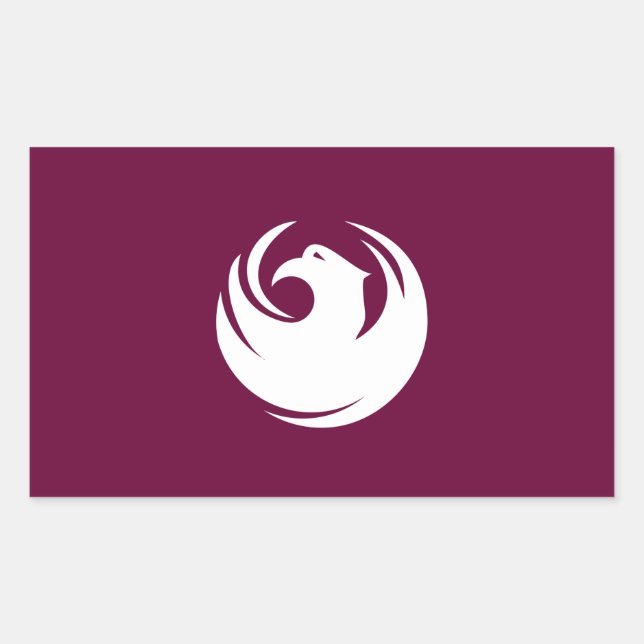 Pegatina Rectangular Rectangle sticker with Flag of Phoenix City, USA (Anverso)